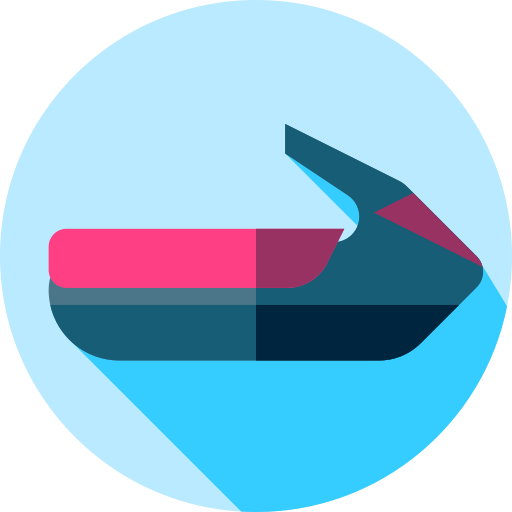 Jet ski Flat Circular Flat icon