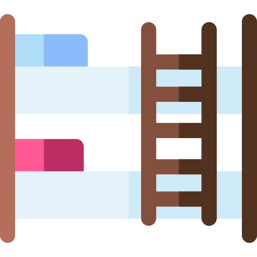 Bunk bed Basic Rounded Flat icon