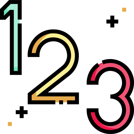 Числа Detailed Straight Lineal color иконка
