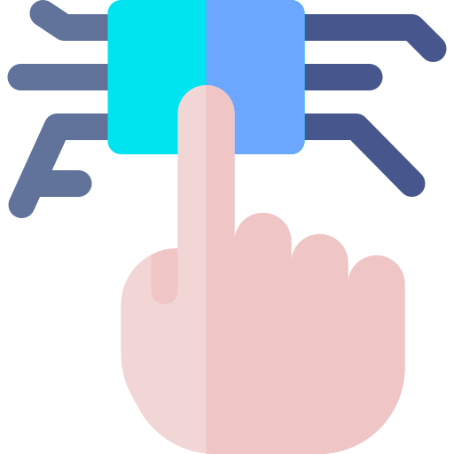 Сканирование отпечатков пальцев Basic Rounded Flat иконка