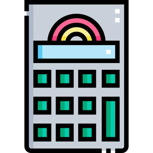 Calculator Detailed Straight Lineal color icon