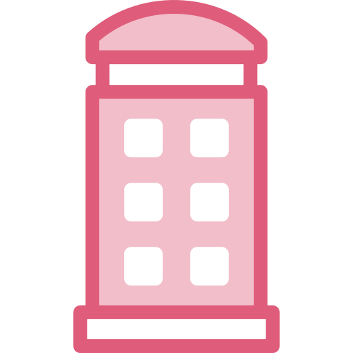 公衆電話ボックス Detailed color Lineal color icon