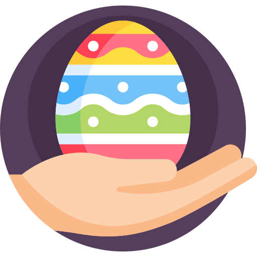 el huevo de pascua Detailed Flat Circular Flat icono
