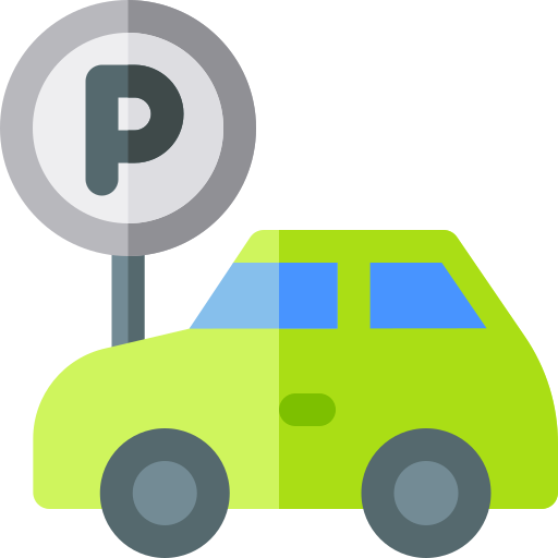 parkowanie samochodu Basic Rounded Flat ikona