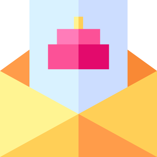 Birthday card Basic Straight Flat icon