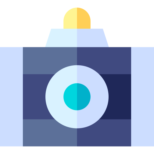 cámara fotográfica Basic Straight Flat icono