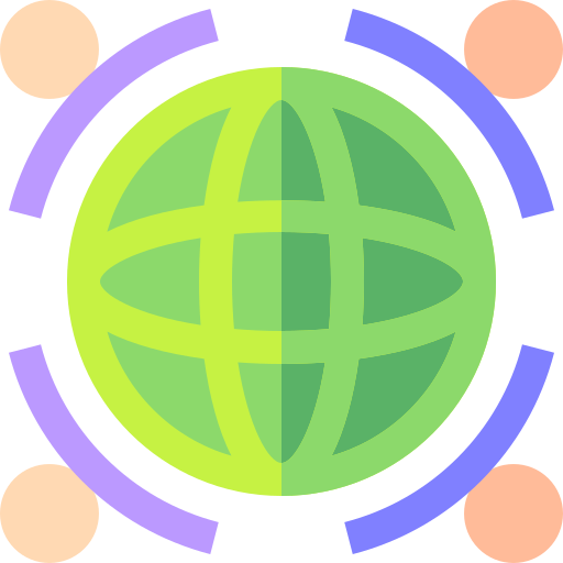 investigación global Basic Straight Flat icono