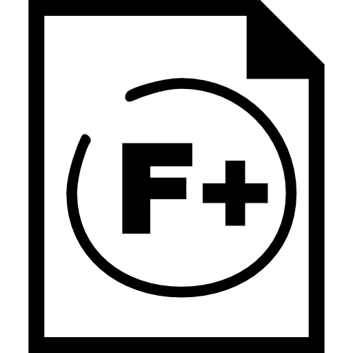 f mais símbolo de interface de papel de classificação escolar  Ícone