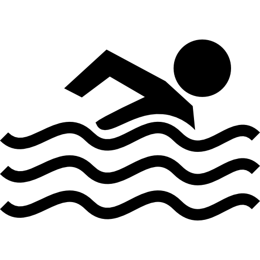 Swimming student on sports class  icon