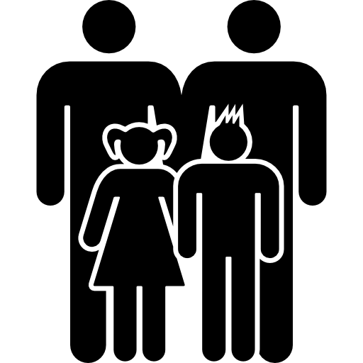 Пара мужчин с детьми  иконка