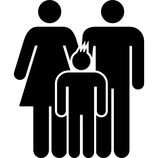 세 사람 어머니 아버지와 아들의 친숙한 그룹  icon