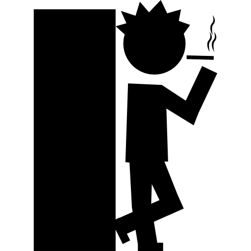 Student smoking before entering to the class  icon