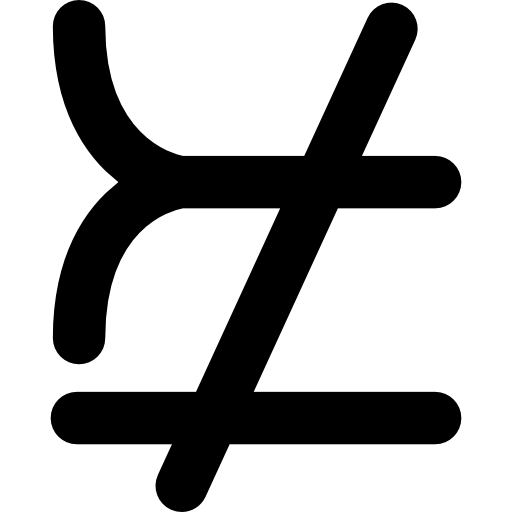 symboles mathématiques qui ne correspondent pas ou ne sont pas égaux  Icône