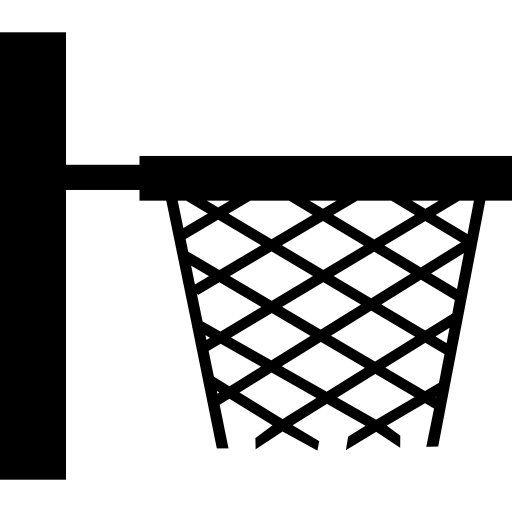 vista lateral de la canasta de baloncesto para la clase de la escuela deportiva  icono