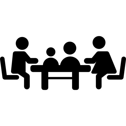 Familiar meeting on table  icon