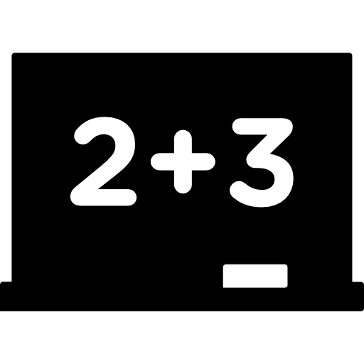 tablica z matematycznymi podstawowymi obliczeniami  ikona