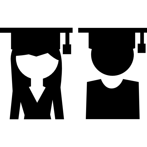 Female and male graduates couple  icon
