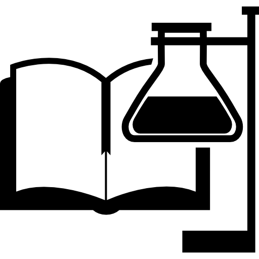 Book and test tube with supporter  icon