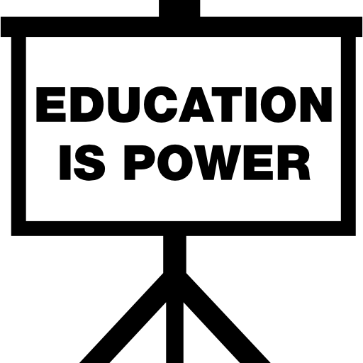 Education is power words on whiteboard  icon