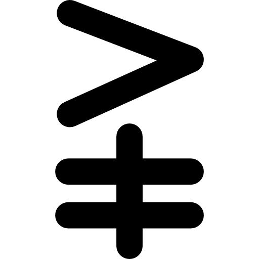 Greater than or not equal mathematical symbol  icon