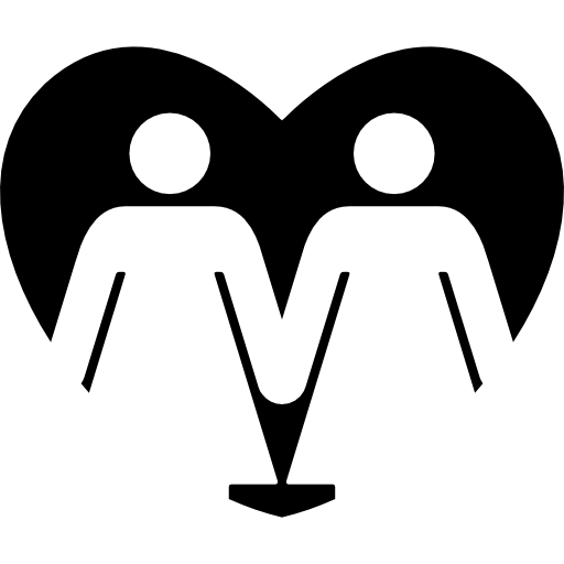 마음에 두 여자 커플의 친숙한 그룹  icon