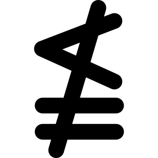símbolo matemático ni menor ni exactamente igual  icono