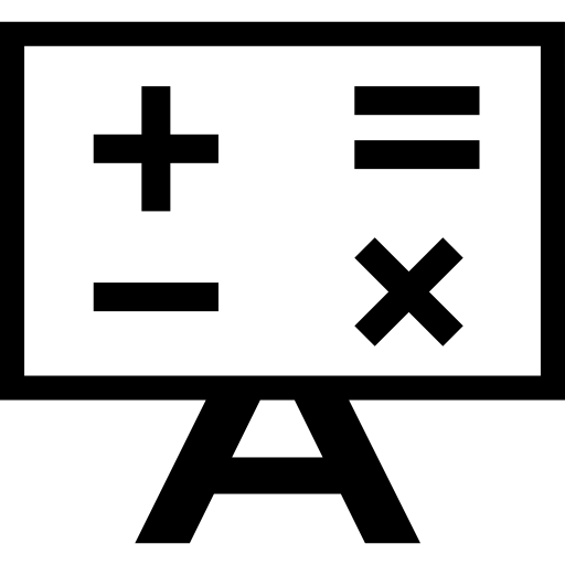 Mathematics on class whiteboard  icon