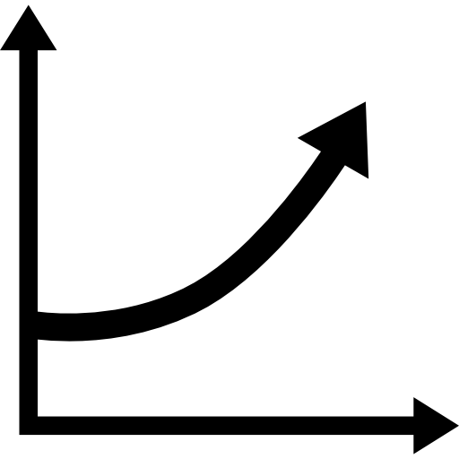 graphique de ligne de flèche ascendante  Icône