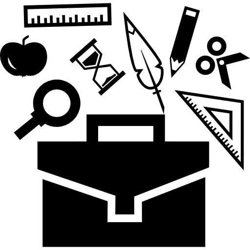maletín y herramientas para la escuela  icono