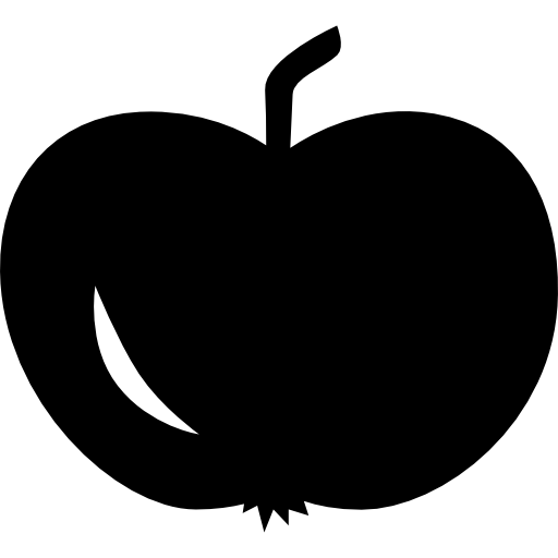 appel van zwarte vorm  icoon