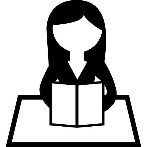 dziewczyna czytająca  ikona