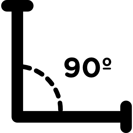 Right angle of 90 degrees  icon