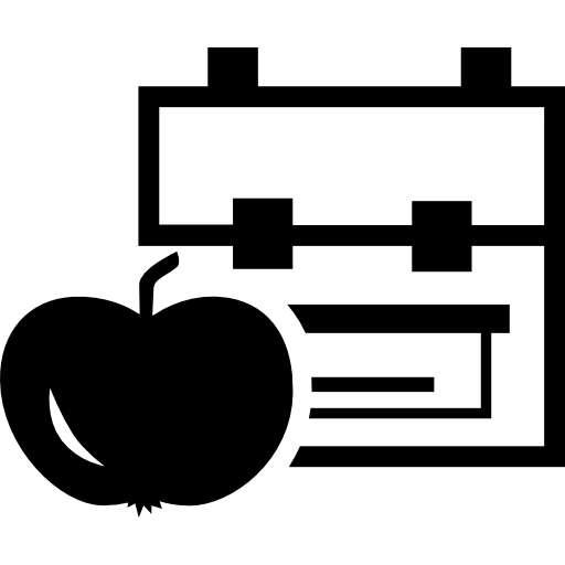 plecak i jabłko  ikona