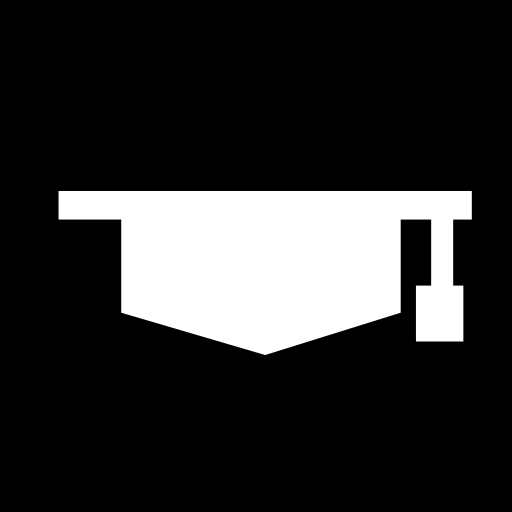 afstuderen glb silhouet in een vierkant  icoon