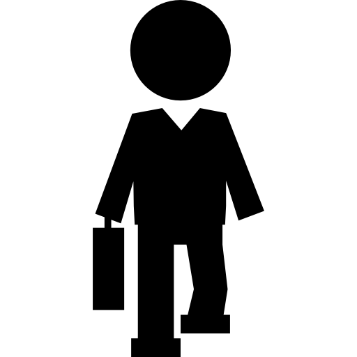 Teacher walking with his suitcase  icon