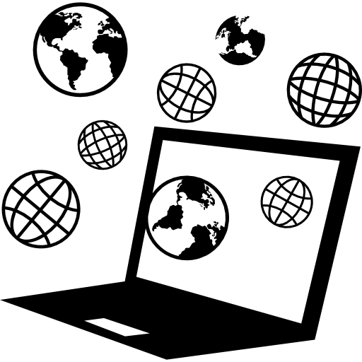 computer- und erdkugeln  icon