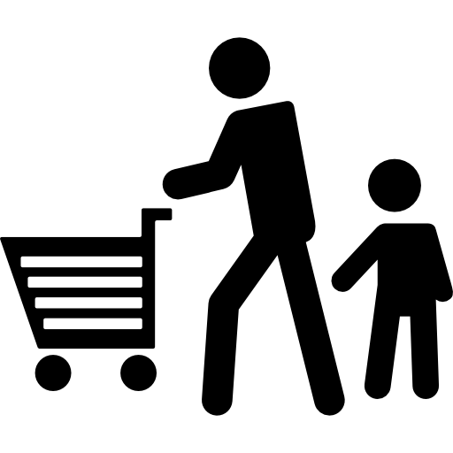 Отец по магазинам с сыном  иконка