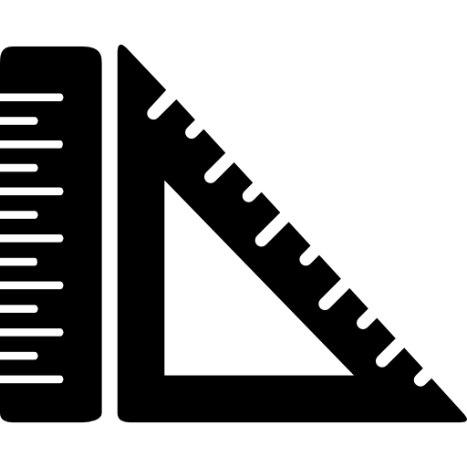 Линейка и квадратные измерительные инструменты  иконка
