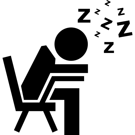 studente che dorme in classe  icona