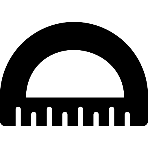 halbkreis mit lineal  icon