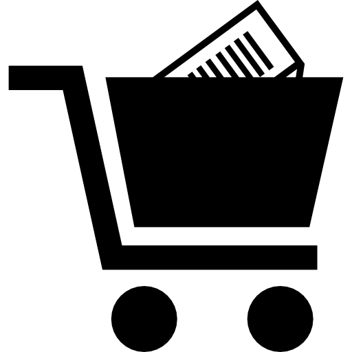 Shopping cart with product inside  icon