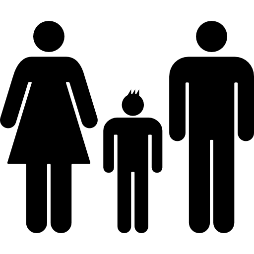 grupo familiar de tres  icono