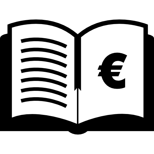 libro educativo de economía  icono