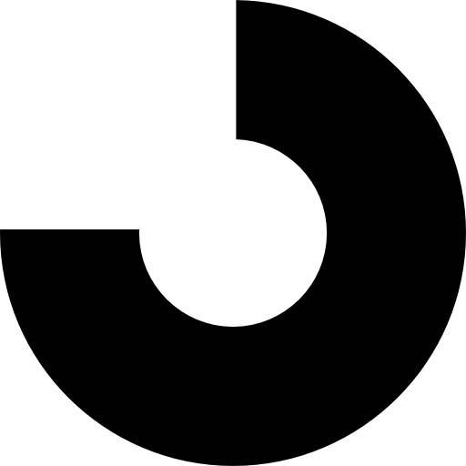 gráfico circular de tres cuartos  icono