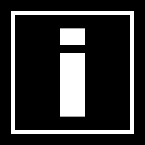 símbolo de informação em um quadrado  Ícone