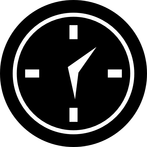 Clock of circular shape  icon