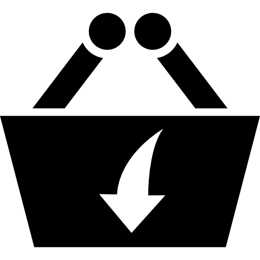 símbolo de interface comercial na cesta  Ícone