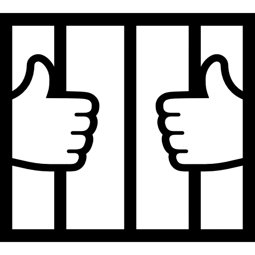 Hands of a person in jail  icon