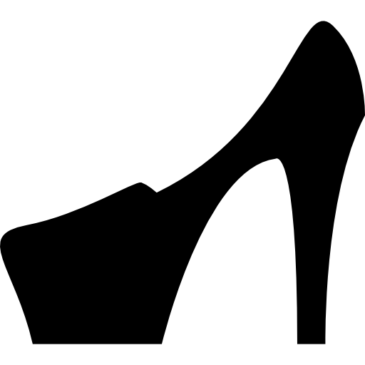 talon, chaussure, noir, vue côté, silhouette  Icône