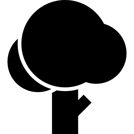 drzewo o zaokrąglonym kształcie liści  ikona